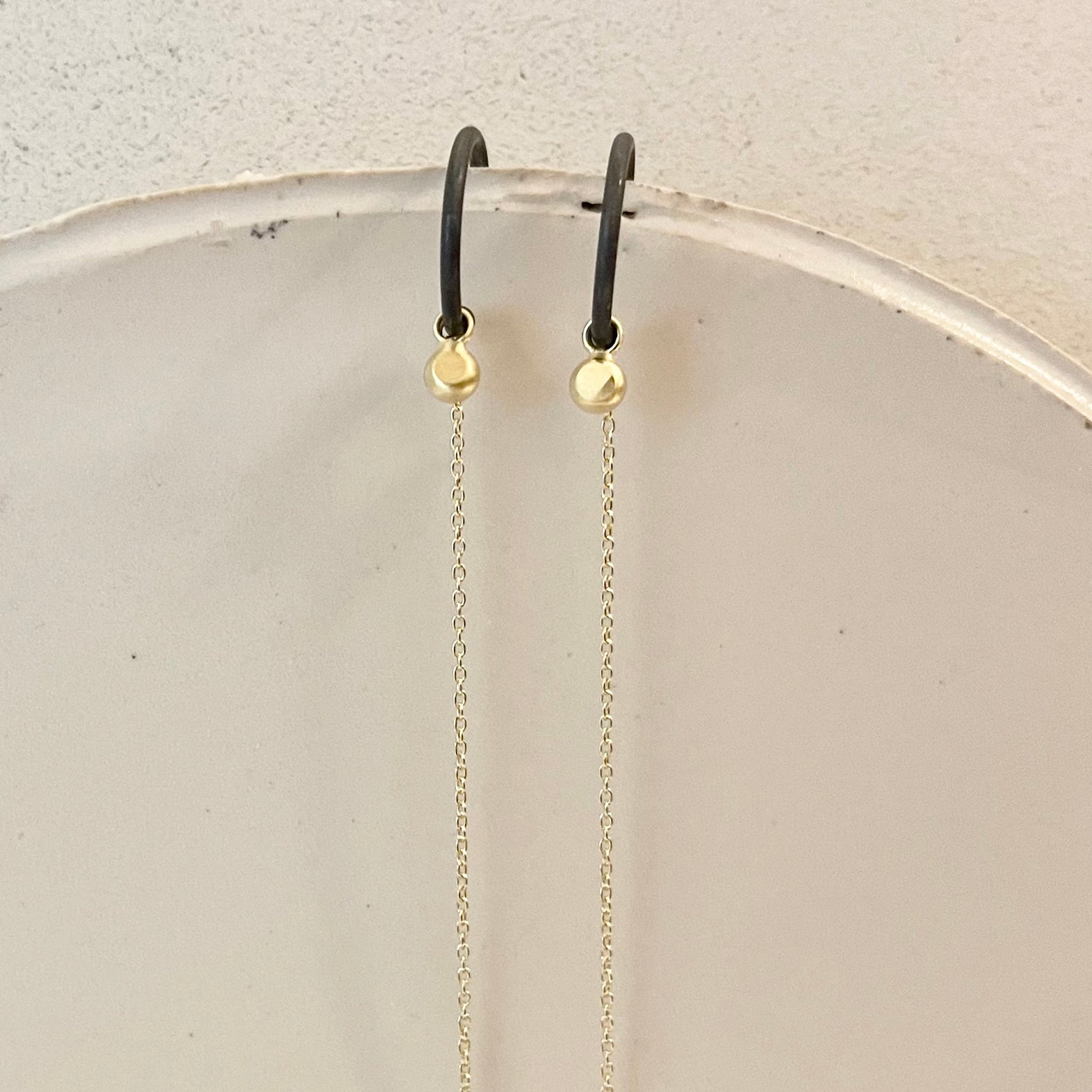 Gabi hoop oxidized silver gold