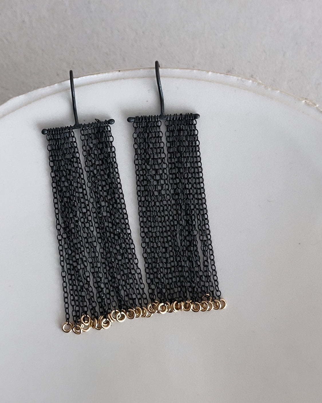 Rainfall earrings w/ gold rings