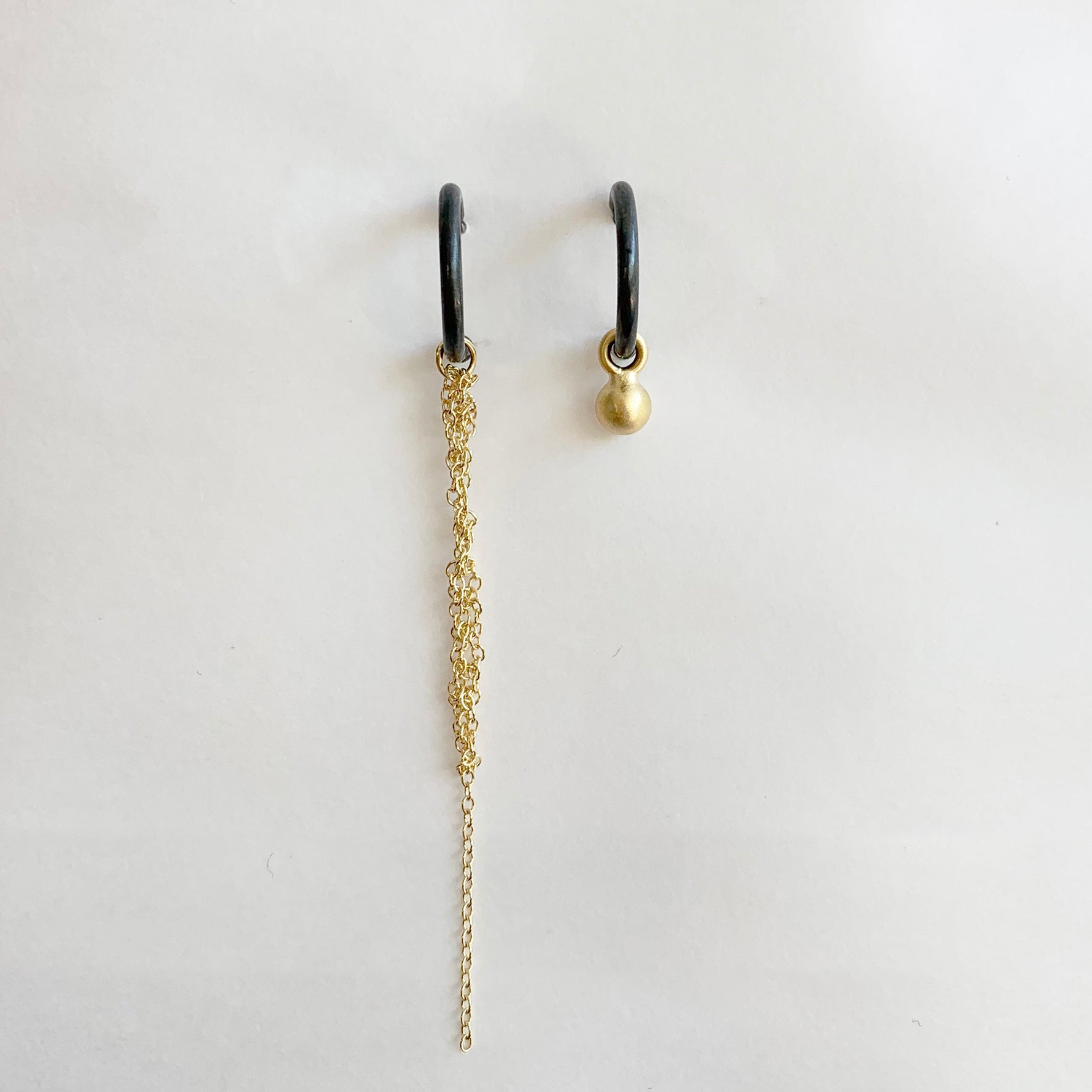 OXIDIZED HOOPS w/ HANGING BALL