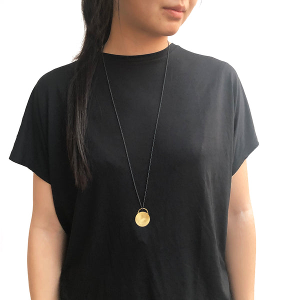 Round tag necklace - Large /  שרשרת תג גדול