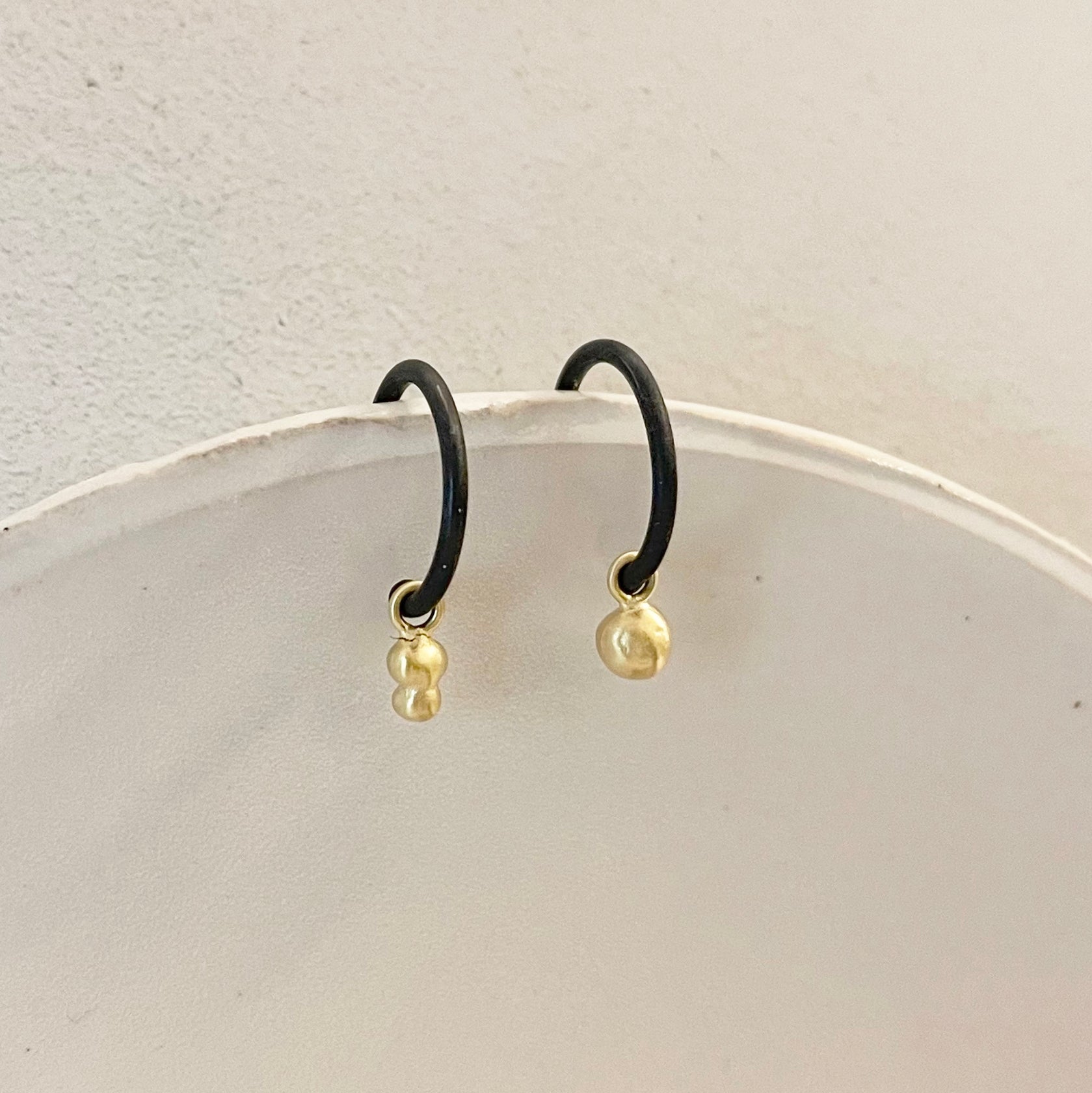 Oxidized HOOPS w/ hanging nuggets