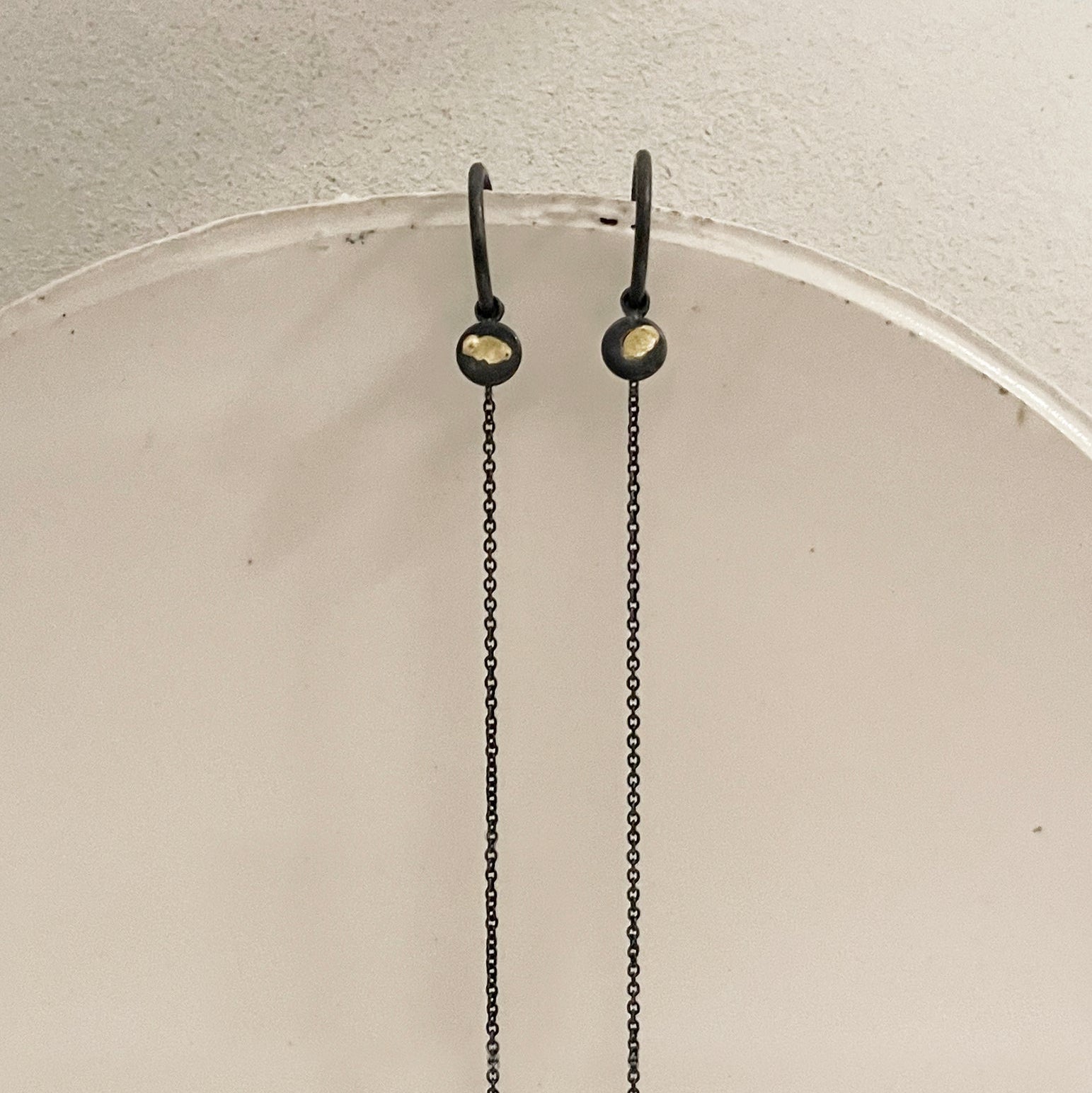 Gabi hoop oxidized silver w/18 karat gold