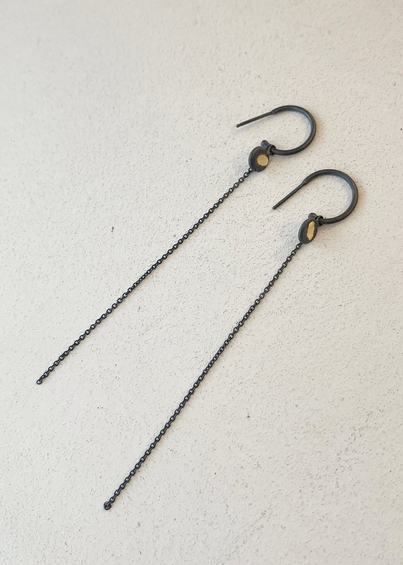Gabi hoop oxidized silver w/18 karat gold