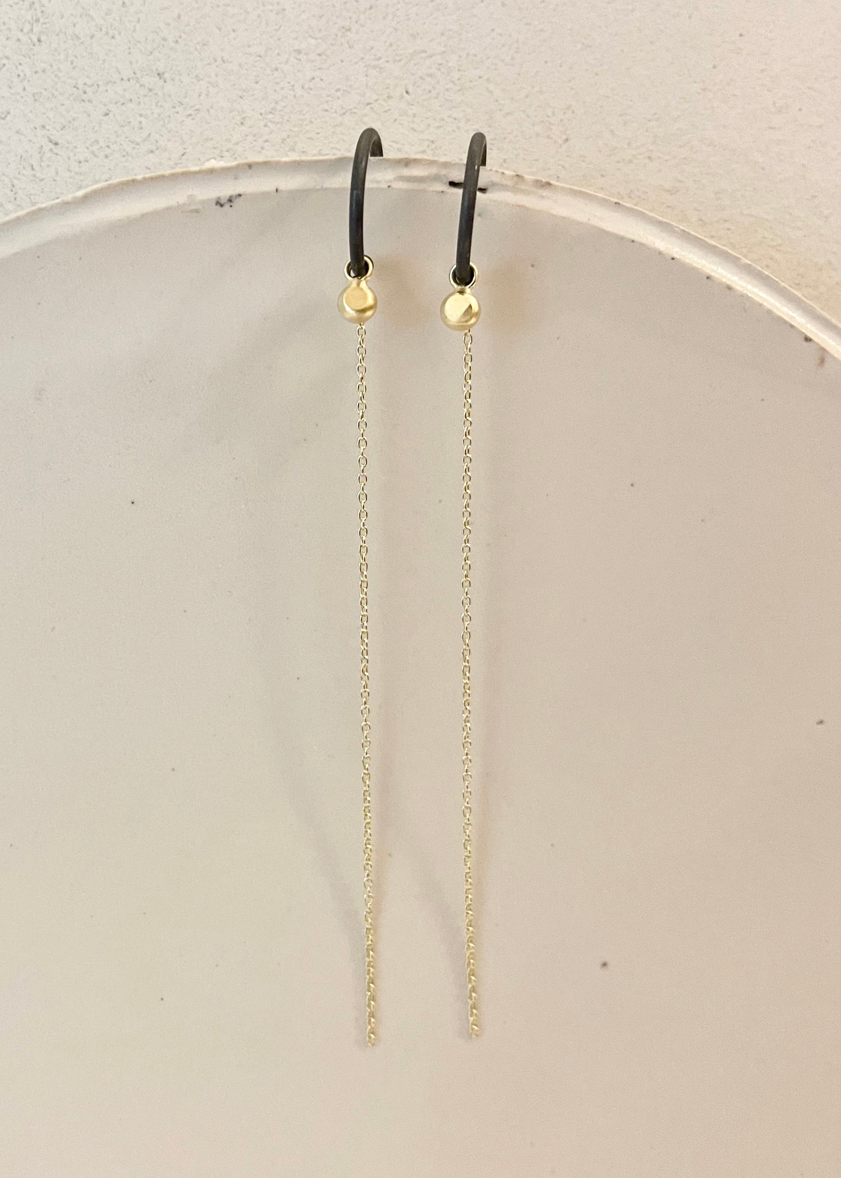 Gabi hoop oxidized silver gold