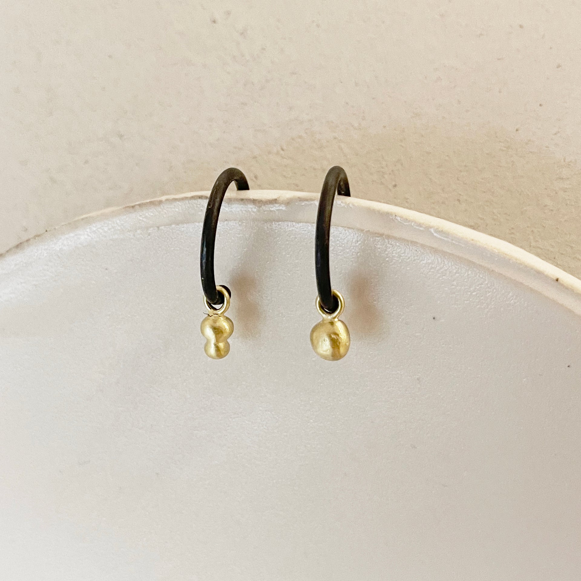 Oxidized HOOPS w/ hanging nuggets