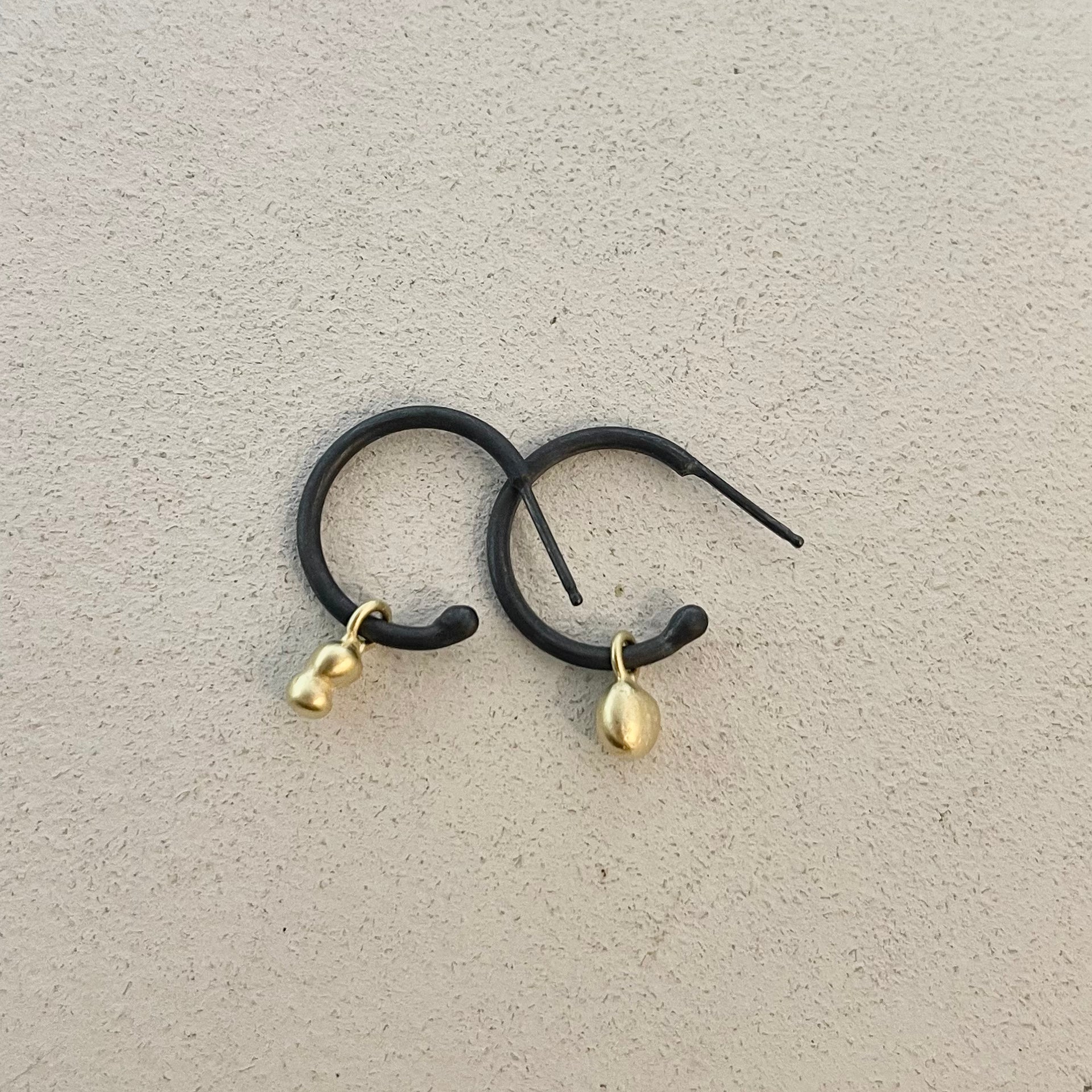 Oxidized HOOPS w/ hanging nuggets