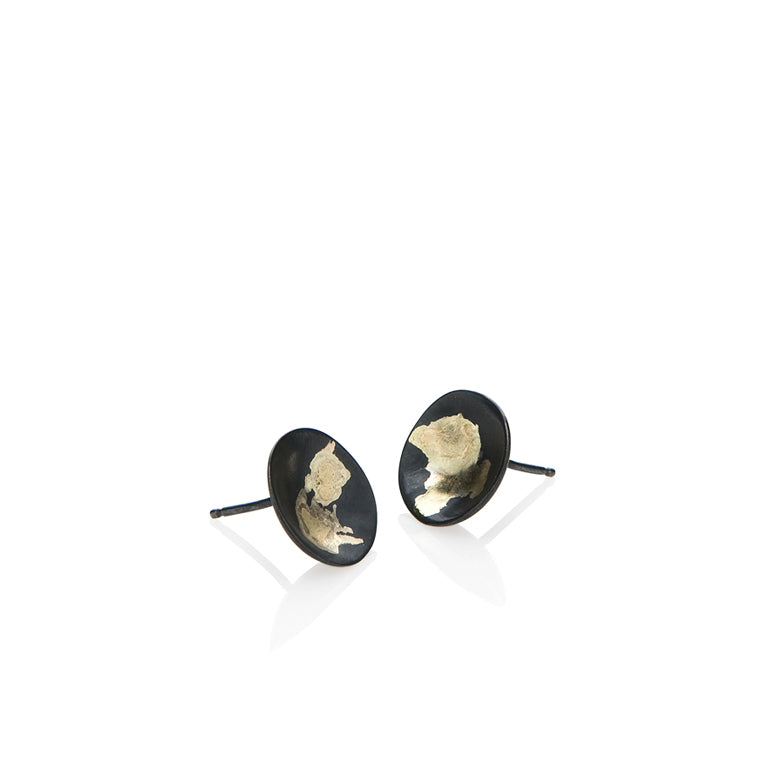 Moon studs 8mm w/gold accent
