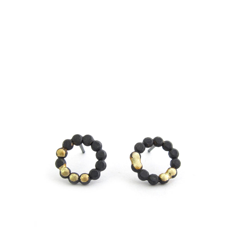 pea studs & 18k gold