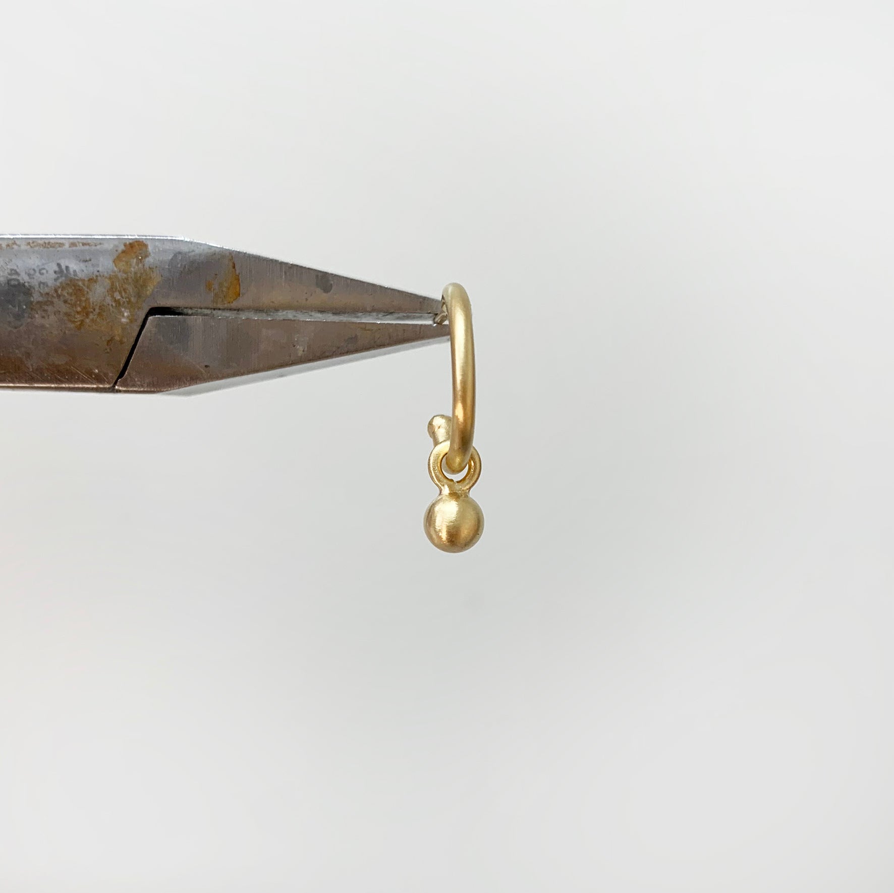 GOLD HOOPS w/ HANGING BALL