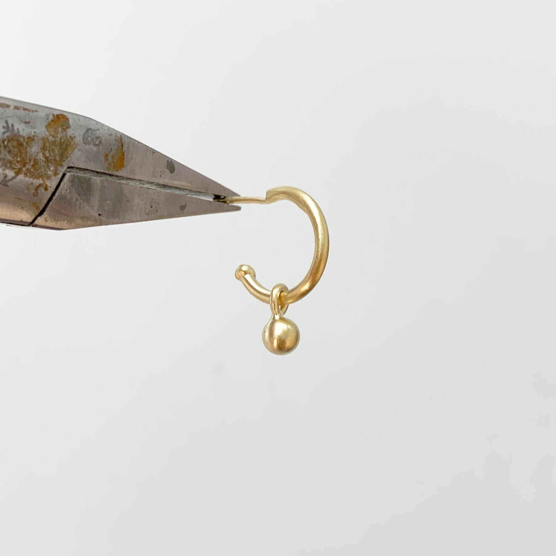 GOLD HOOPS w/ HANGING BALL