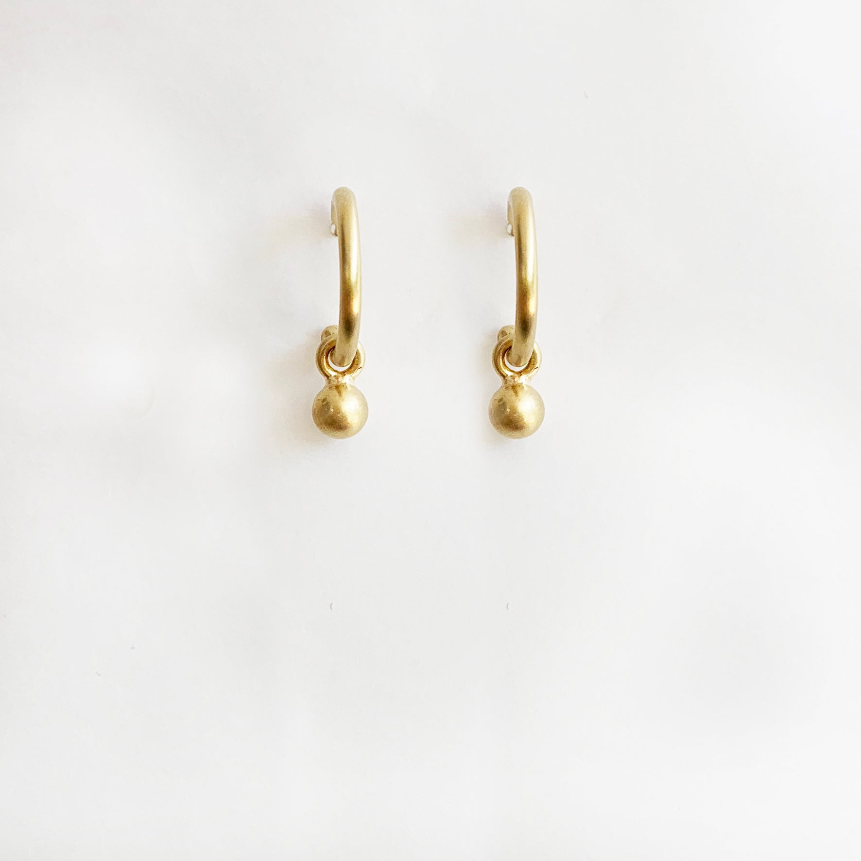 GOLD HOOPS w/ HANGING BALL