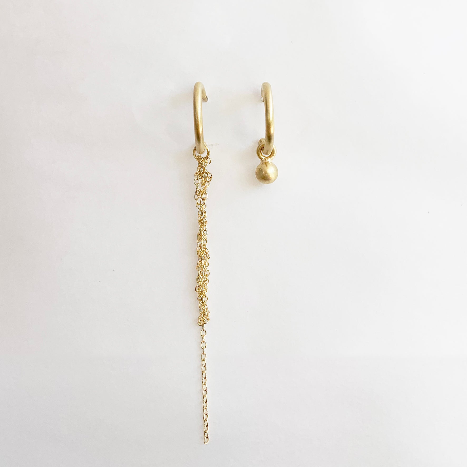 GOLD HOOPS w/ HANGING BALL