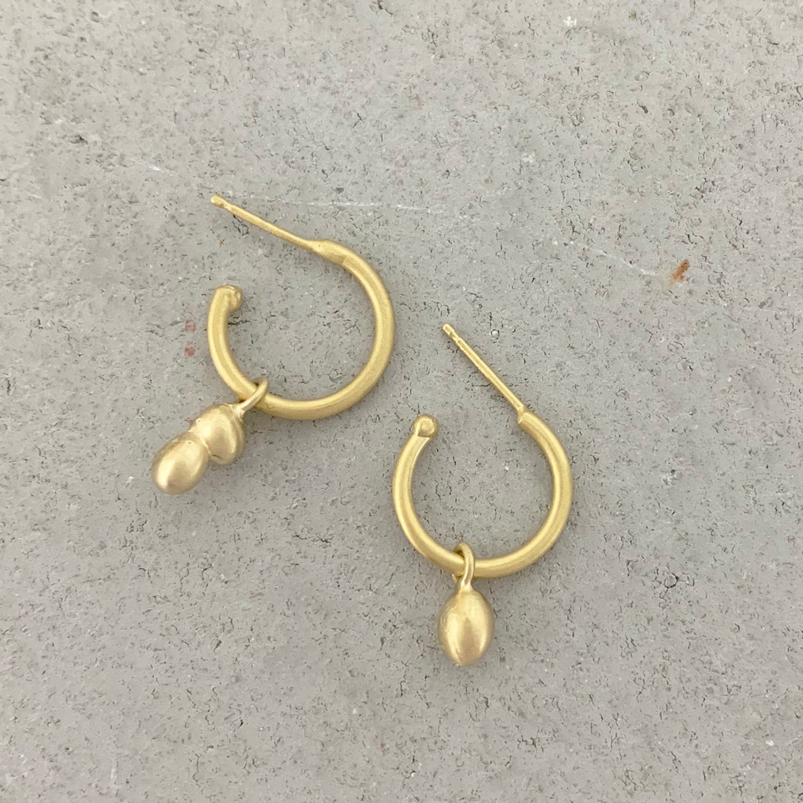 Gold HOOPS w/ hanging nuggets