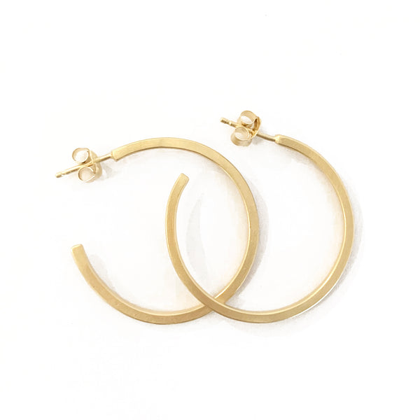 Hoop earrings Gold plated / עגילי חישוק זהב