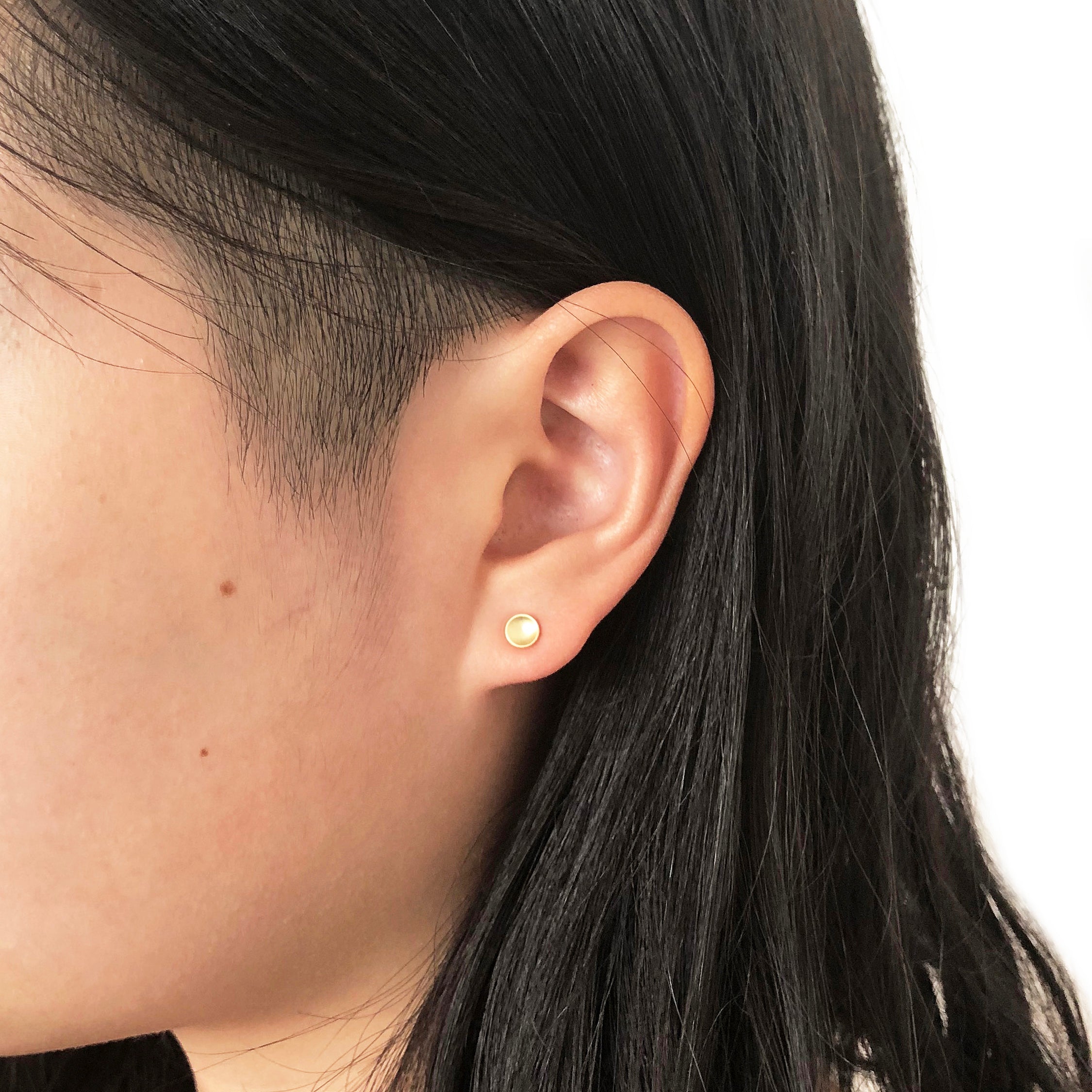 gold moon studs 5 mm