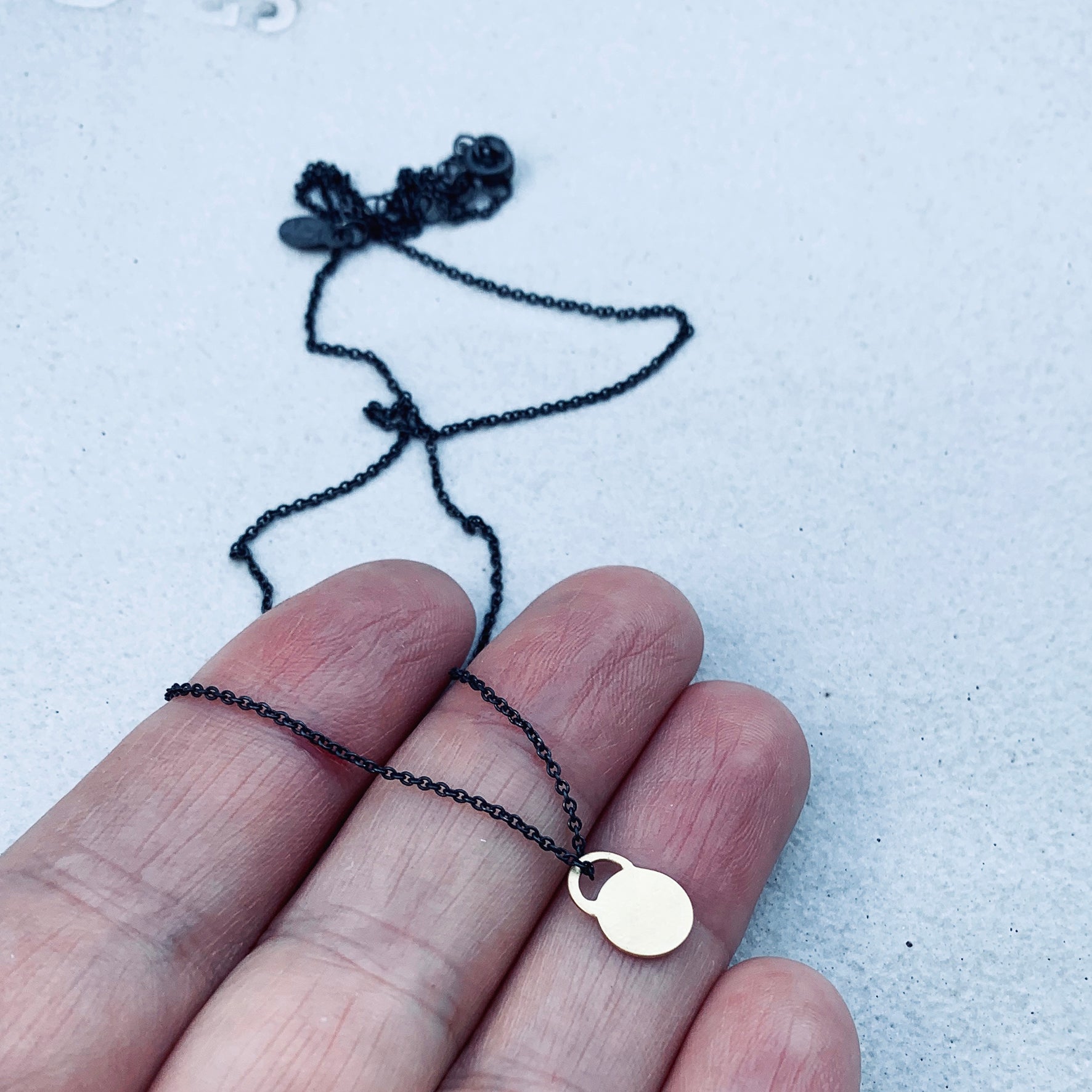 Tiny Maya tag necklace